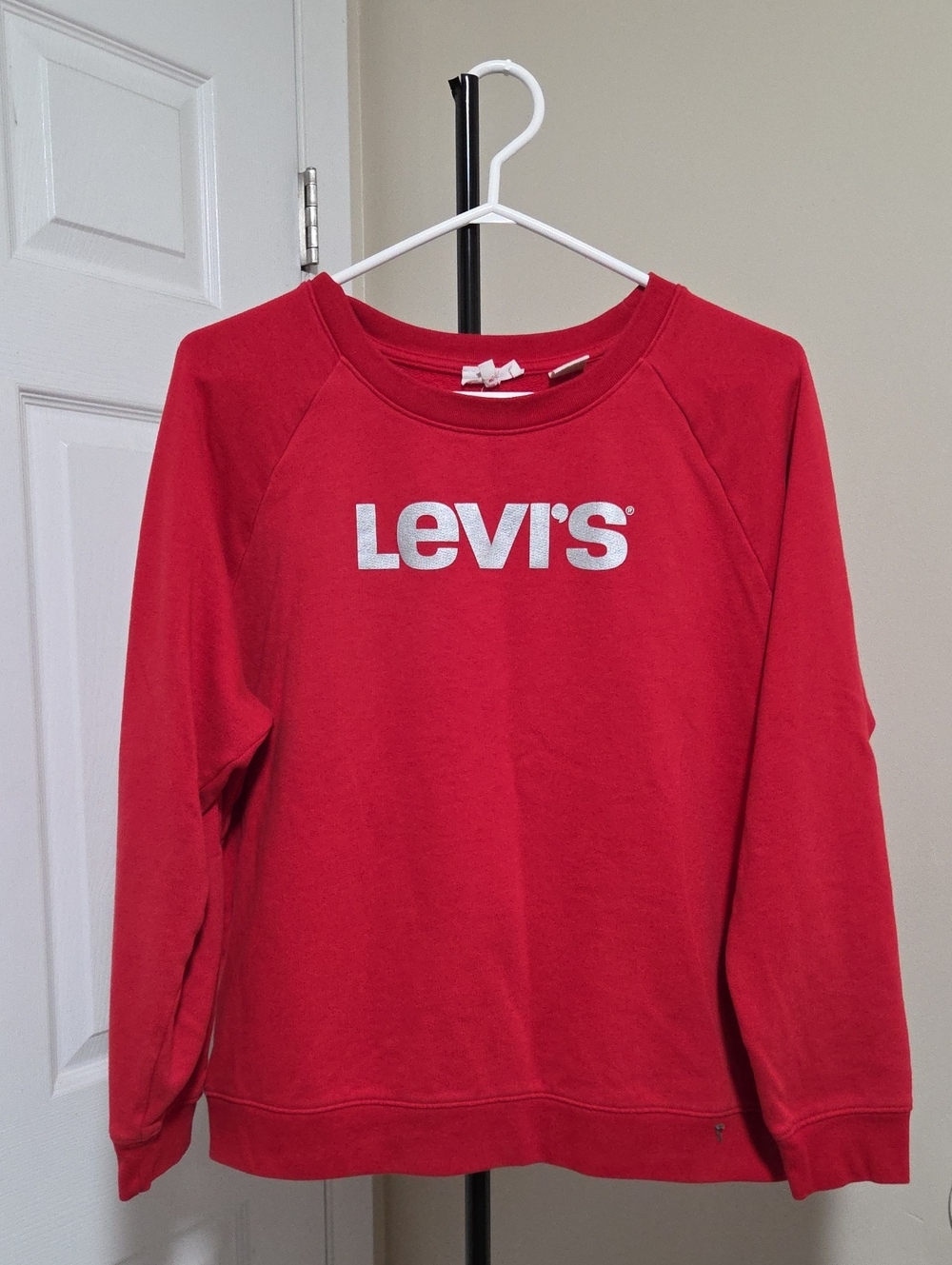 Levi's Cotton Blend Red Sweatshirt with White Logo Print